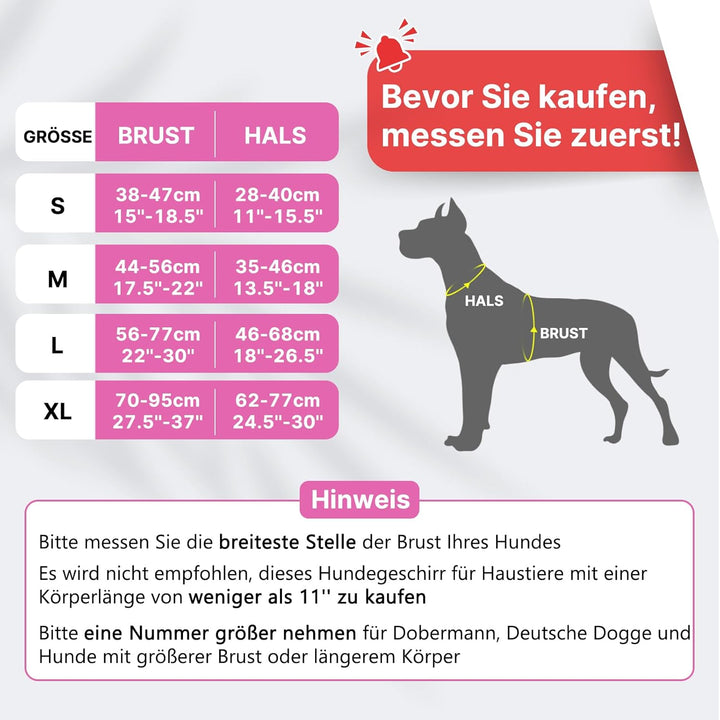 Demigreat Hundegeschirr Mittelgrosse Grosse Hunde, Anti Zug Hundegeschirr Gepolstert mit Griff, Atmu