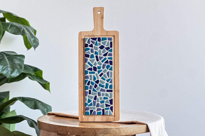 Little Creations Mosaik Servierbrett Blau | Bastelset Erwachsene | DIY set Erwachsene | 40 cm, Blau