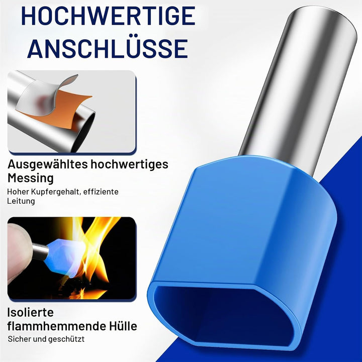Preciva Twin Aderendhülsen Set, 800 Stück Isolierte Zwillinge Aderendhülsen Sortiment Set Mehrfarbig
