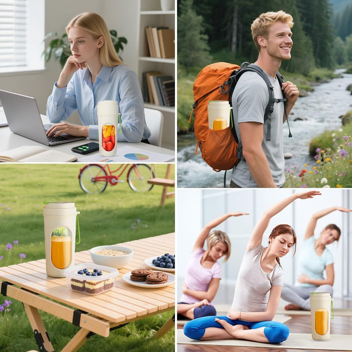Tragbarer Mixer für Smoothie, 450ml Mixer Smoothie Maker To Go Mini Mixer to Go USB Aufladbarer Mini