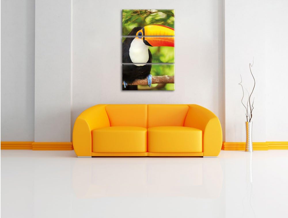 Pixxprint Party Eulen als Leinwandbild/Grösse: 3 Teilig (120x80) / Wandbild/Kunstdruck/fertig bespan