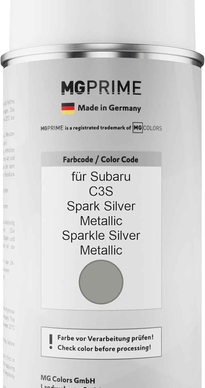MG PRIME Autolack Sprühdosen Set für Subaru C3S Spark Silver Metallic/Sparkle Silver Metallic Basisl
