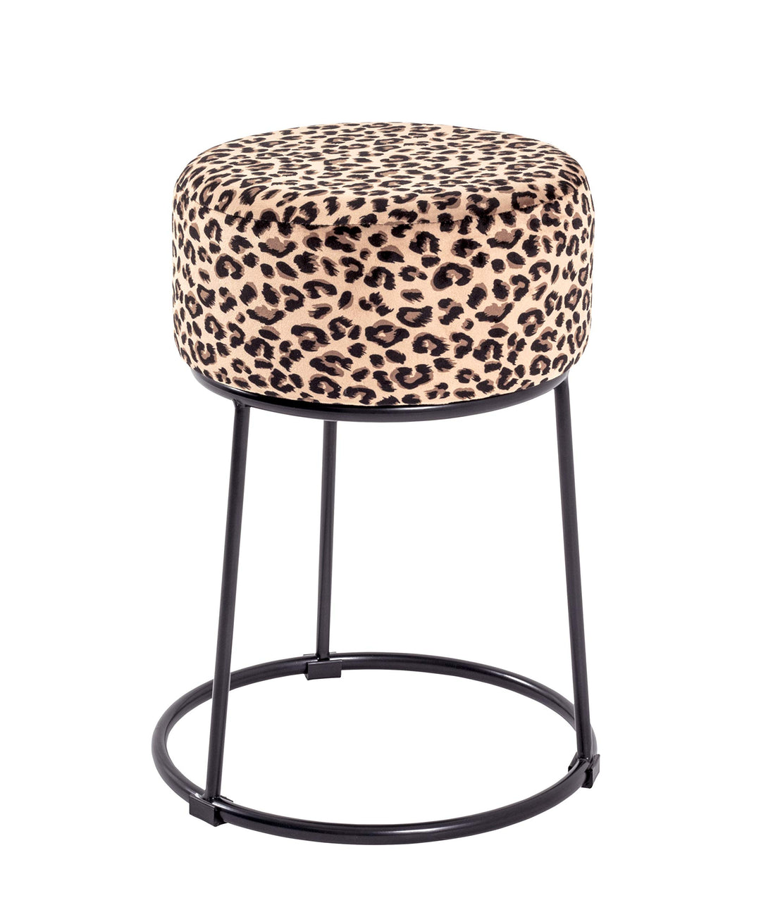 HAKU Möbel Hocker, MDF, schwarz-Motiv, Ø 30 x H 46 cm, Schwarz-motiv