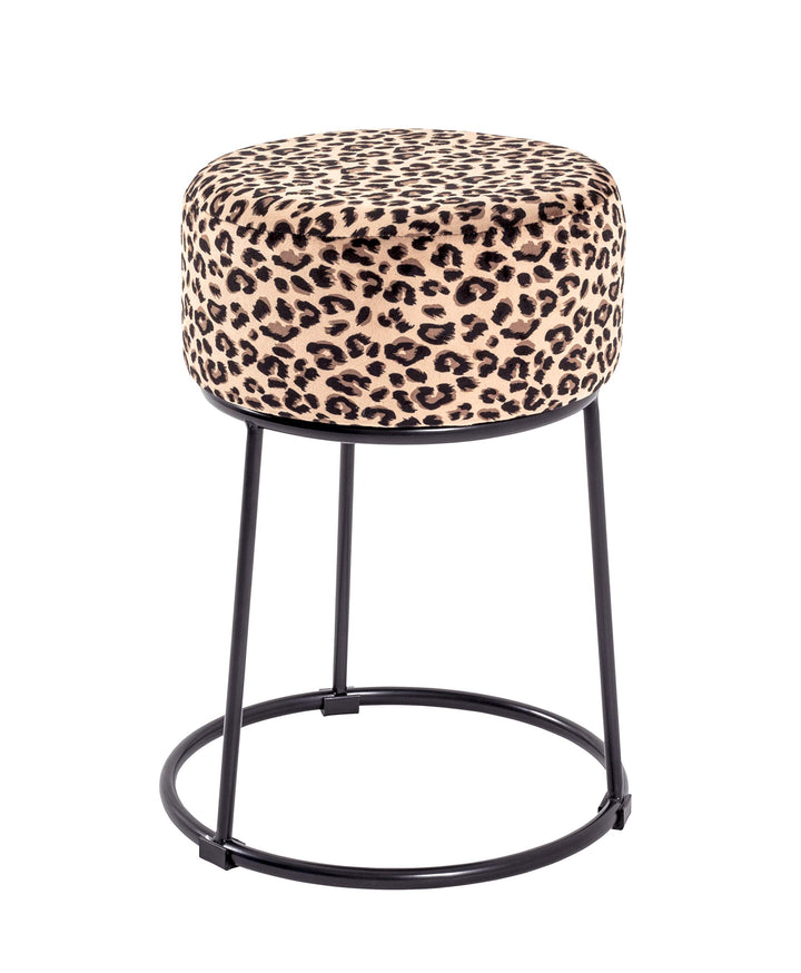 HAKU Möbel Hocker, MDF, schwarz-Motiv, Ø 30 x H 46 cm, Schwarz-motiv
