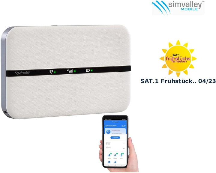 simvalley MOBILE Mobiler WLAN Router: Mobiler 4G/LTE-Router im Kreditkartenformat, bis 150 Mbit/s, A
