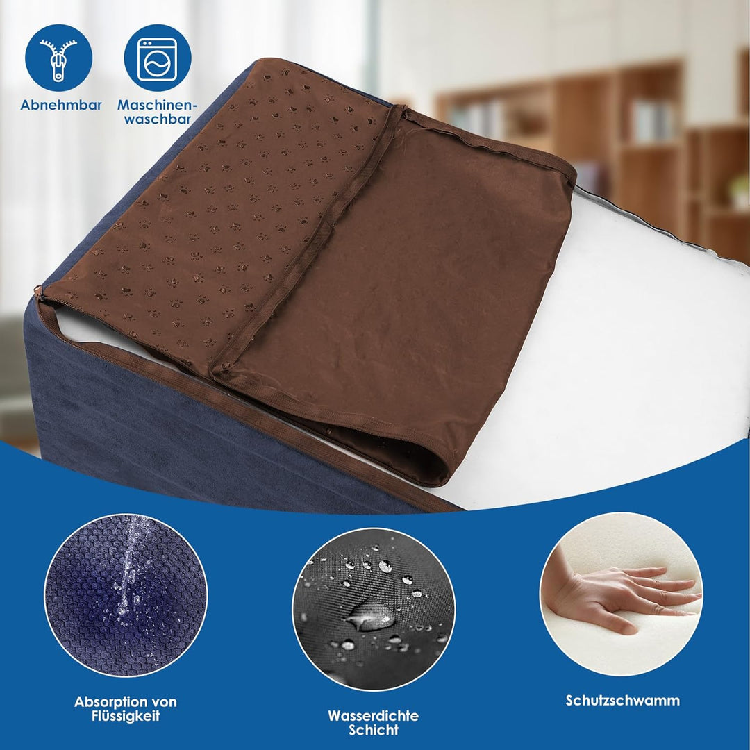 Zvonema Hundetreppe für Kleine Hunde, Hundetreppe Bett, Tragbar Abnehmbar Haustiertreppe mit Waschba