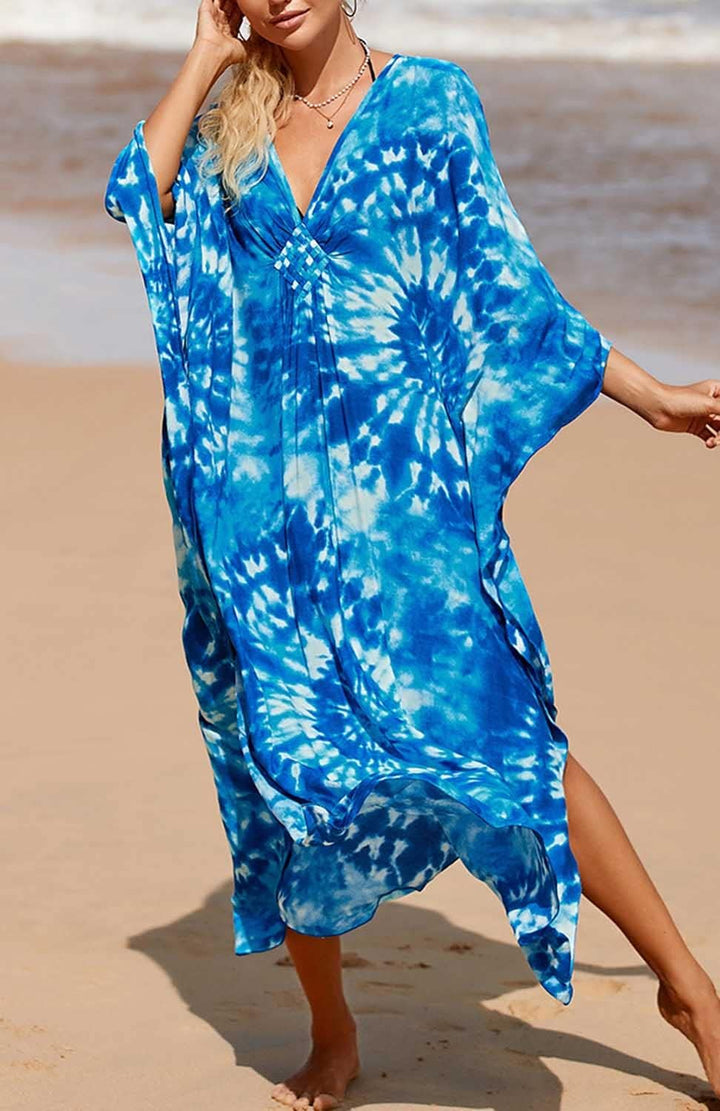 Damen Strandkleid Maxi Kaftan Lang Bikini Cover Up Sommekleid Maxi Kleid Freizeitkleid Nachtwäsche B