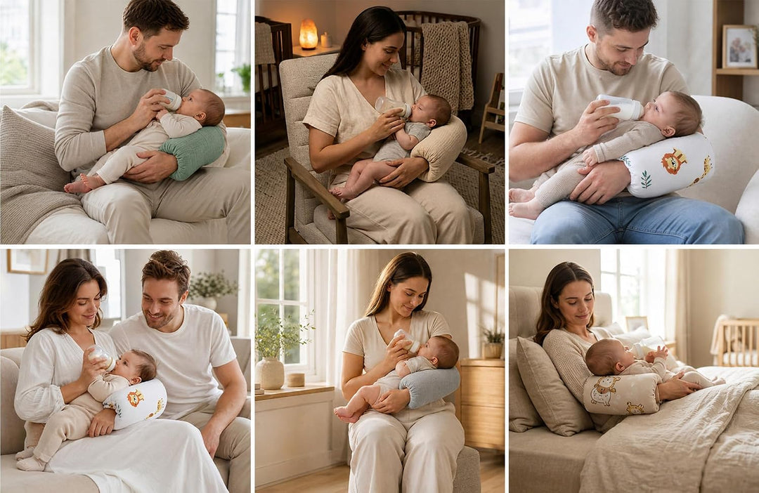 Stillkissen klein Breastfeeding und Nursing Pillow für unterwegs 20 cm - Stillmuff Armkissen und Lag