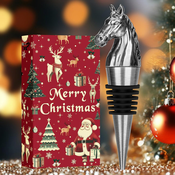 LULLEA Weihnachtsgeschenke Verpackt Pferd Weinflaschenverschluss, Weihnachtsgeschenke Pferde Geschen