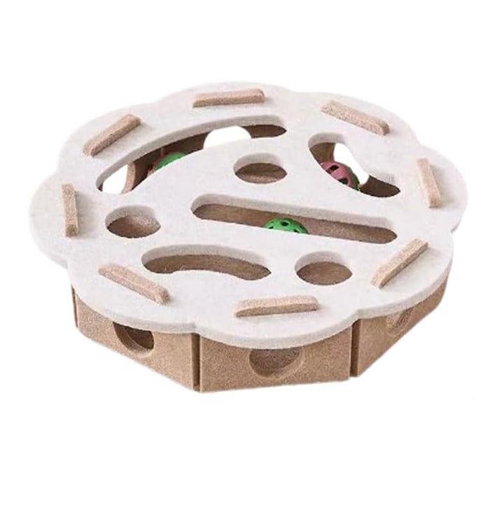 Katze interaktive Puzzle Spielzeug, Filz Labyrinth Katzenspielzeug Selbstbeschäftigung Ball mit Gloc