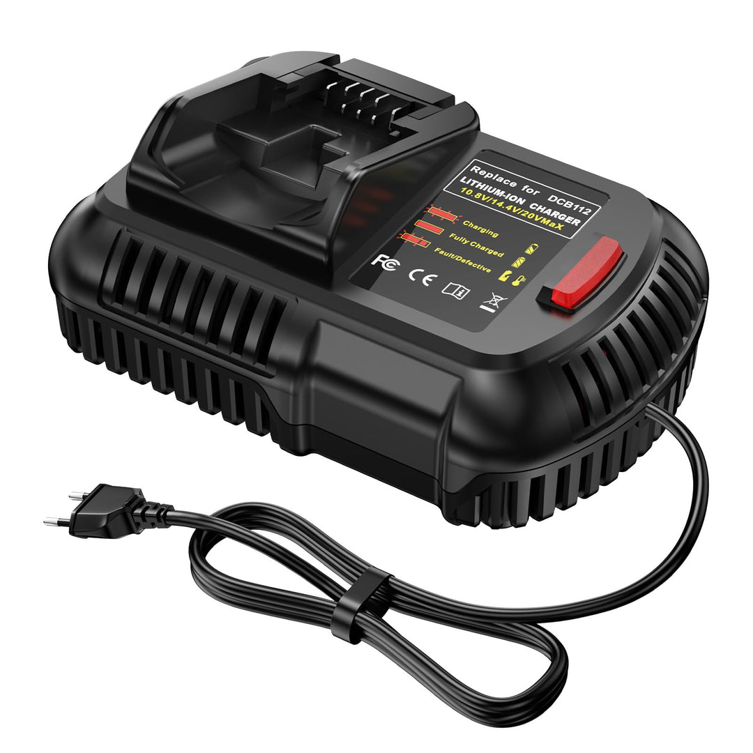 10.8V-18V Ladegerät Für DeWalt Li-Ion Akku DCB112 DCB115 XR Multi Voltage, Schnell Ladegerät Kompati