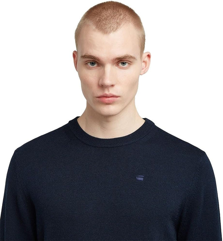 G-STAR Herren Premium core r Knit XS Blau (Salute D27686-b692-c742), XS Blau (Salute D27686-b692-c74