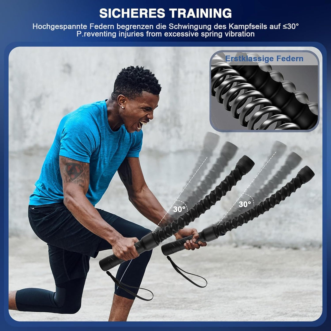 Battle Ropes,Übungsseil Tragbar Fitnessgeräte,Robuste Power Ropes,Noise-free Battle Rope,Einfach zu
