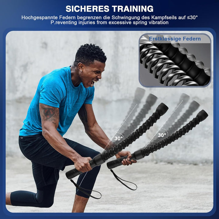 Battle Ropes,Übungsseil Tragbar Fitnessgeräte,Robuste Power Ropes,Noise-free Battle Rope,Einfach zu