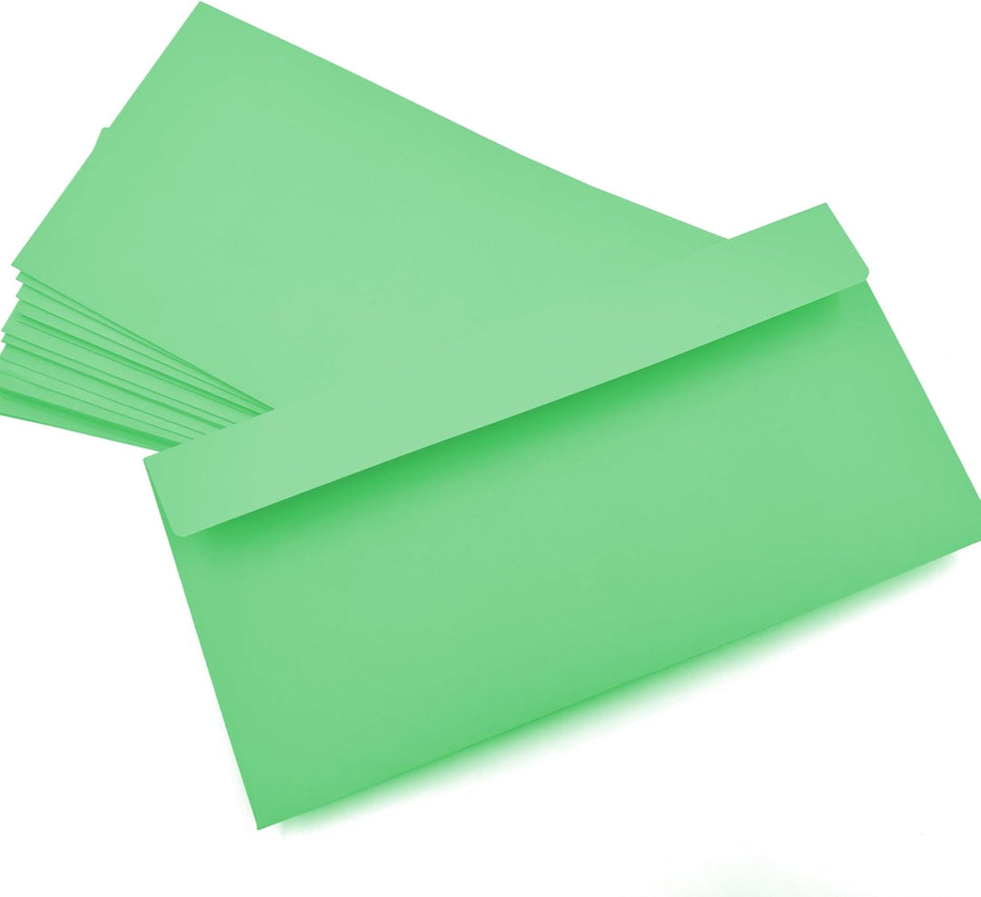 250 Umschläge, Hellgrün, Mintgrün, DIN lang = 220 x 110 mm, Abziehstreifen, Caribic von IGEPA