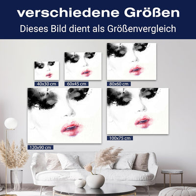 wandmotiv24 Leinwandbild 260 g/m² - Kunstdruck auf Leinwand - Wandkunst - Wandbild mit Frauen Lippen