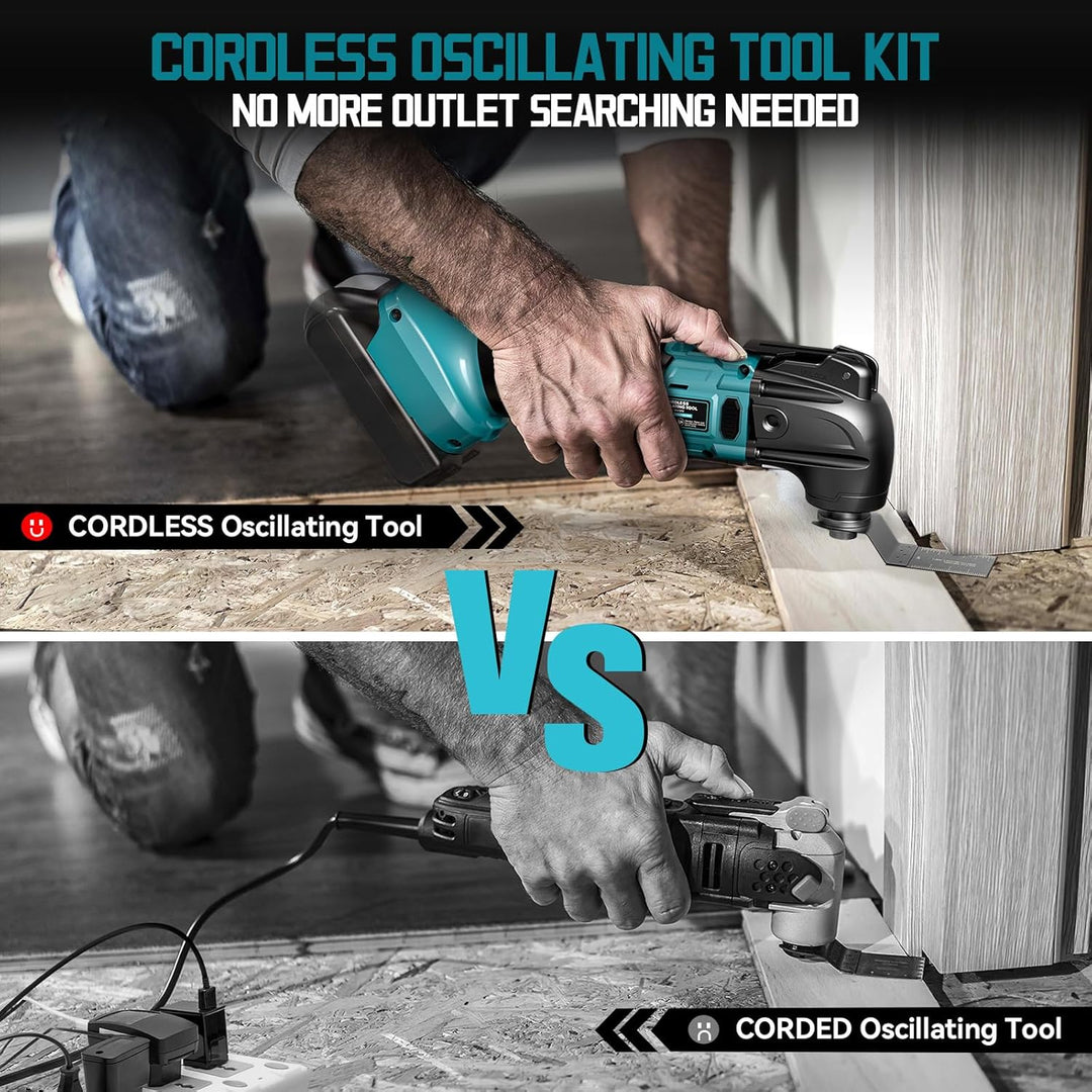 LIVOWALNY Akku-Multifunktionswerkzeug, Oszillierwerkzeug, Multitool Kompatibel mit Makita 18V, 6-Gan