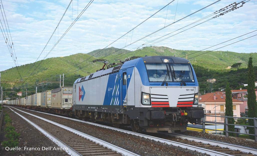 Piko 59596 E-Lok BR 191.1 InRail VI + DSS PluX22, weiss/blau