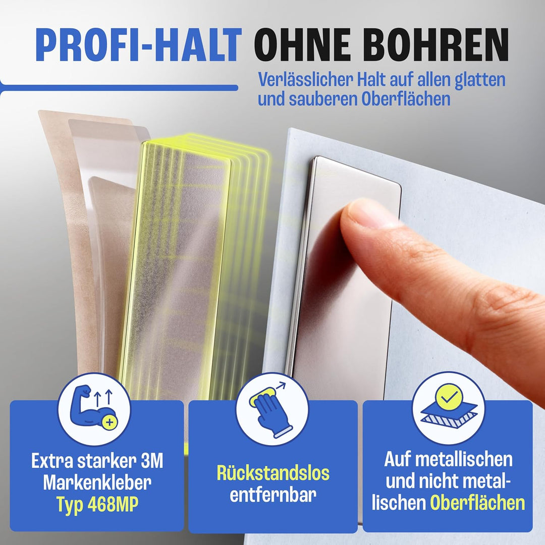 Magnetastico® | 40 Stück Selbstklebende Neodym Magnete N52 Rechteck 20x10x1 mm | Starke Klebemagnete