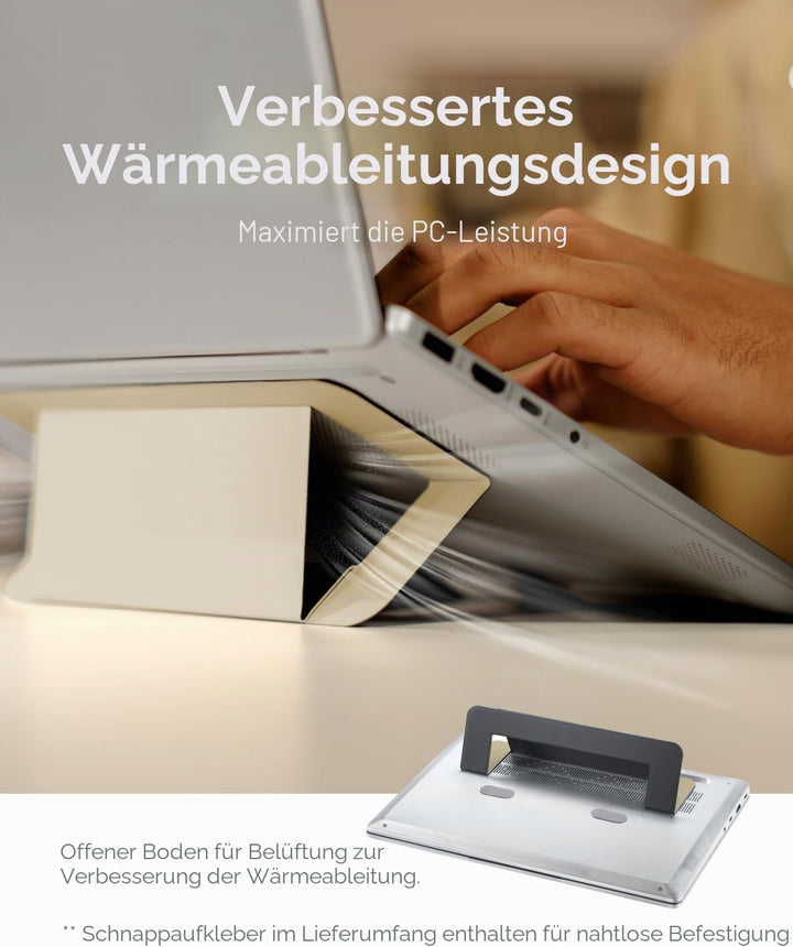 MOFT Invisible Airflow Laptopständer, mit Offenem Design für Wärmeableitung, Einstellbare Doppelwink