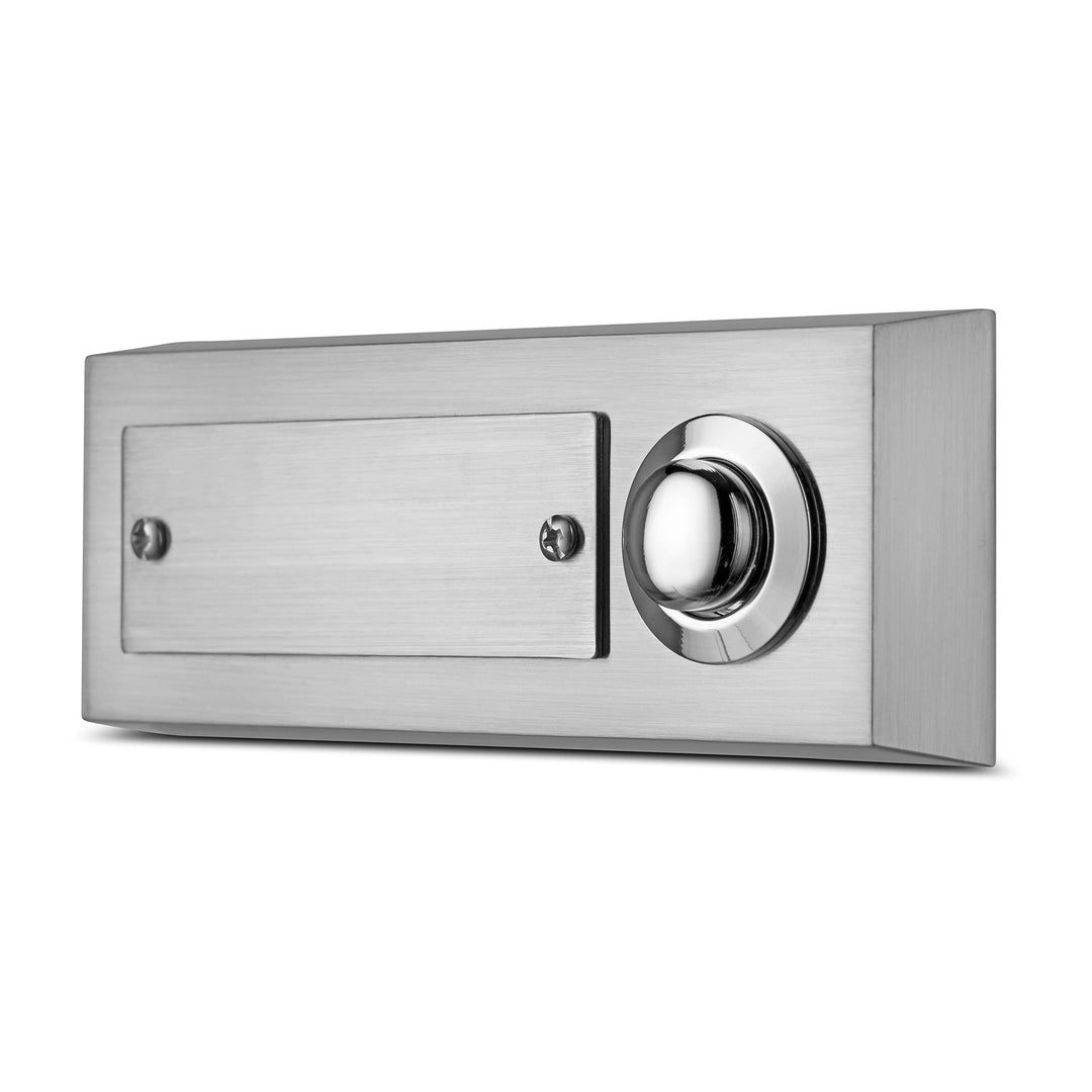 REV 0504361555 Türklingel, Haustür - Klingelplatte (Metall), max. 42V AC/DC 2A , silbern rechteckig,