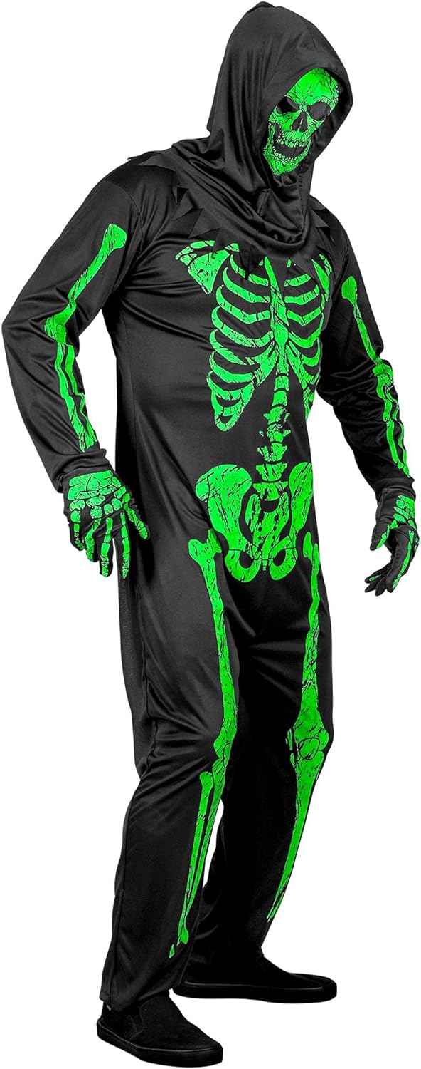 "NEON SKELETON" (overalls, gloves, mask) - (S), S