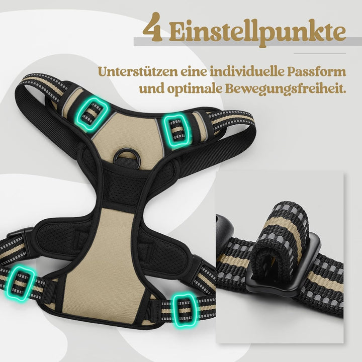 rabbitgoo Hundegeschirr Mittelgrosse Hunde, Anti Zug Geschirr mit Kontrolle, No Pull Verstellbar Hun