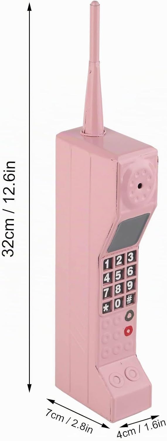 Fockety Retro-Handy, 80er 90er Altmodisches Tragbares Backstein-Ornament, Simulation, Fotografische