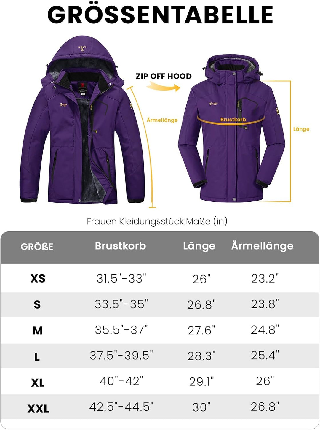 donhobo Damen Jacken Fleecejacke Winterjacke Wasserdicht Atmungsaktiv Verdickt Warm Winddicht Softsh
