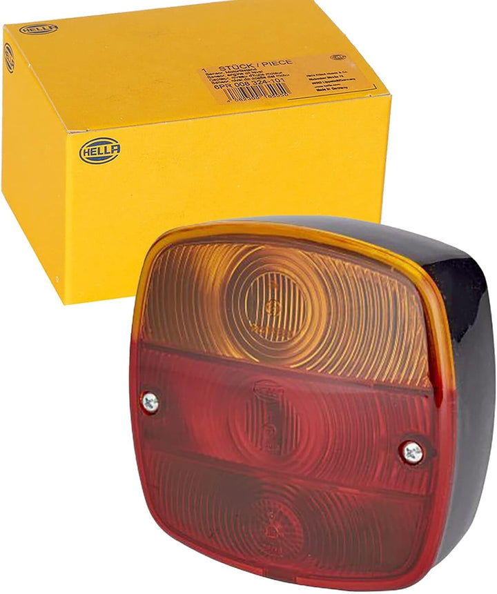 HELLA Rückleuchte - Glühlampe - 12V - Anbau/geschraubt - ECE/nicht SAE - Lichtscheibenfarbe: rot/gel