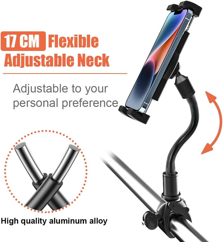 Laufband Tablet Halterung, woleyi Fitnessstudio Heimtrainer Tablet Halter Ständer mit Schwanenhals,