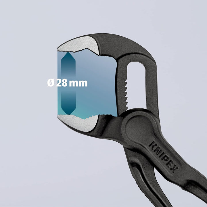KNIPEX Cobra® XS Mini-Wasserpumpenzange, 100 mm, Muttern bis 24 mm, Rohre bis 28 mm, Selbstklemm-Eff