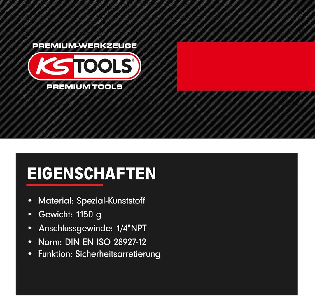 KS Tools Langschaft Stabschleifer Druckluft SlimPOWER 515.5415 I Geradschleifer mit Drehzahl-Regulie