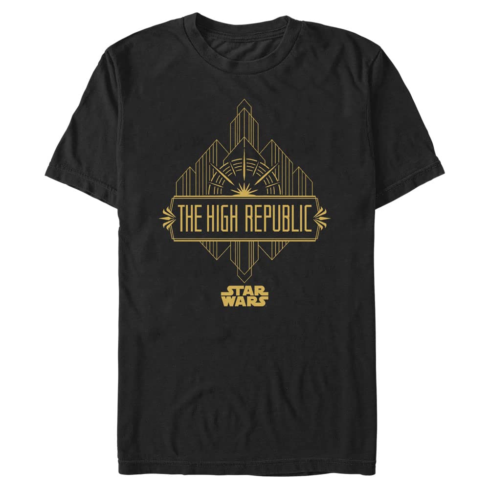 Star Wars - Disney Herren Abzeichen der High Republic T-Shirt, schwarz, Mittel
