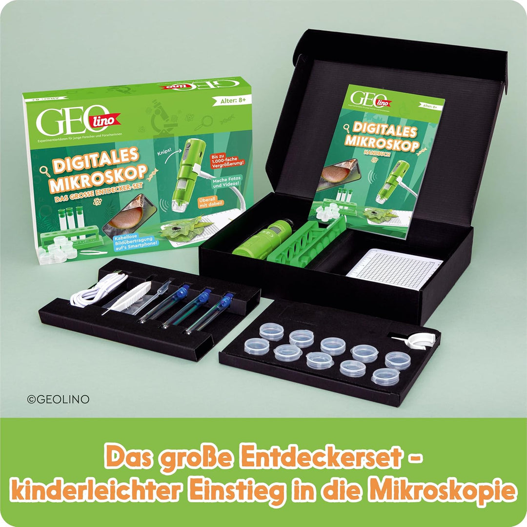 FRANZIS 67184 - GEOLINO Das digitale Mikroskop - Das grosse Entdecker-Set mit kabellose Bildübertrag