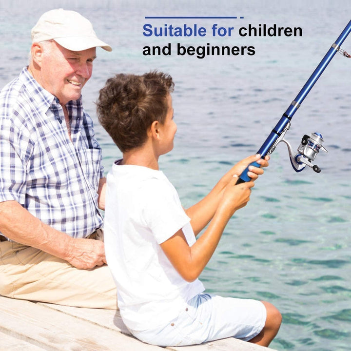 BNTTEAM Mini Spinnen Angelrute & Rolle Combos Teleskop tragbare Hand Harte 99% Kohlefaser Meer Angel
