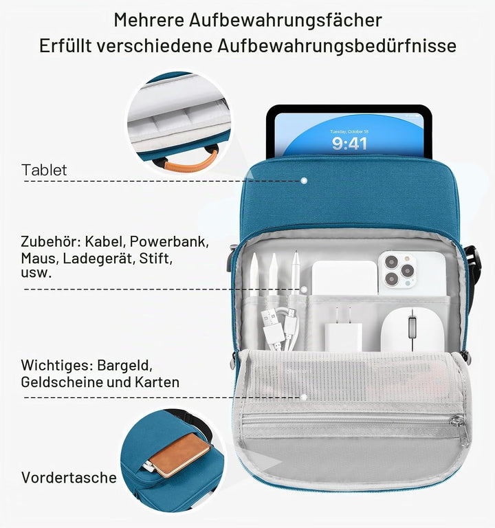 Dadanism 9-11 Zoll Tablet Tasche Schultertasche für iPad Pro 11", iPad Air 11", iPad (A16) 11", iPad