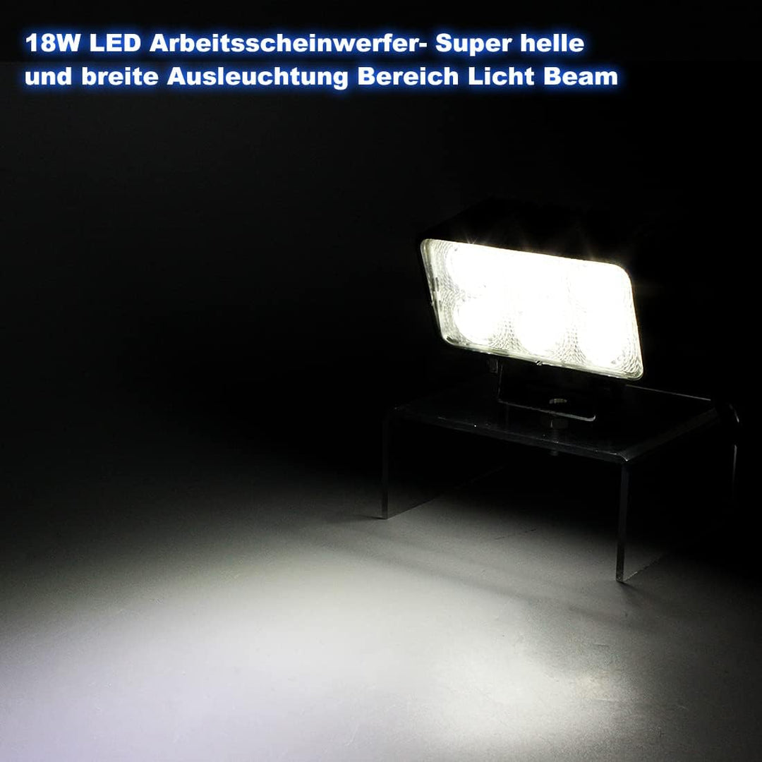 BRIGHTUM 18W LED Arbeitsscheinwerfer weiss 12V 24V Flutlicht Reflektor work light Scheinwerfer Arbei