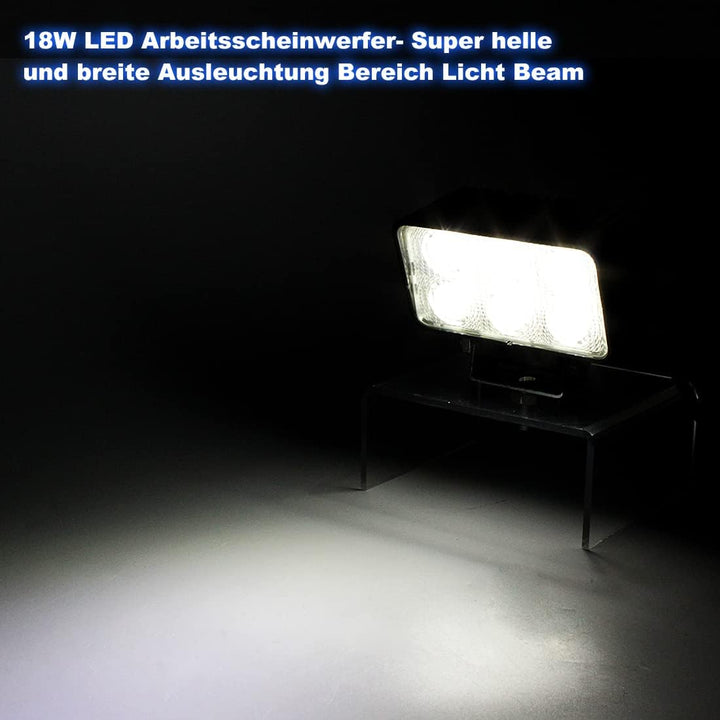 BRIGHTUM 18W LED Arbeitsscheinwerfer weiss 12V 24V Flutlicht Reflektor work light Scheinwerfer Arbei