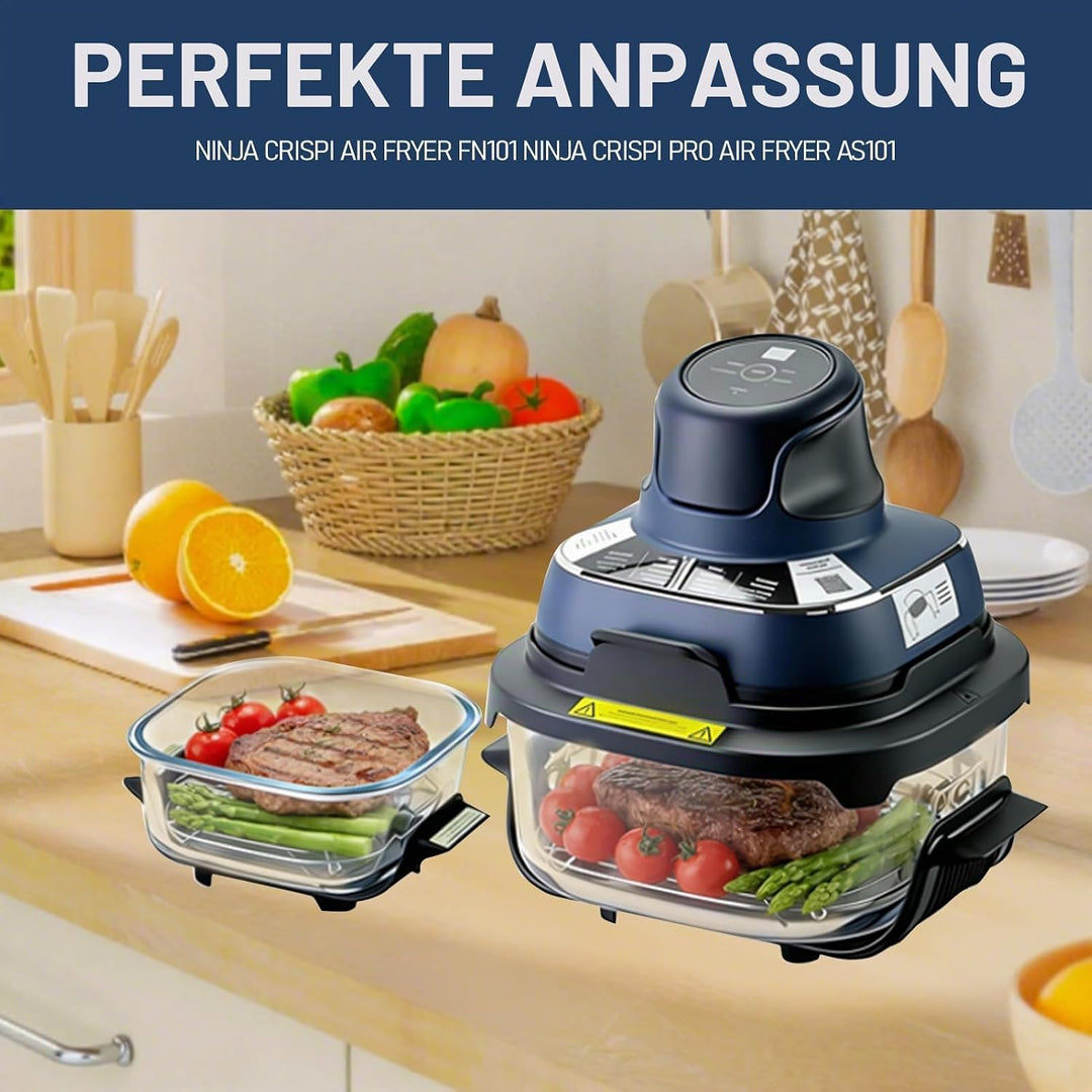 2 Stück Grillrost Edelstahl Kompatibel mit Ninja Crispi AirFryer Ersatzgitterrost für Ninja Crispi G