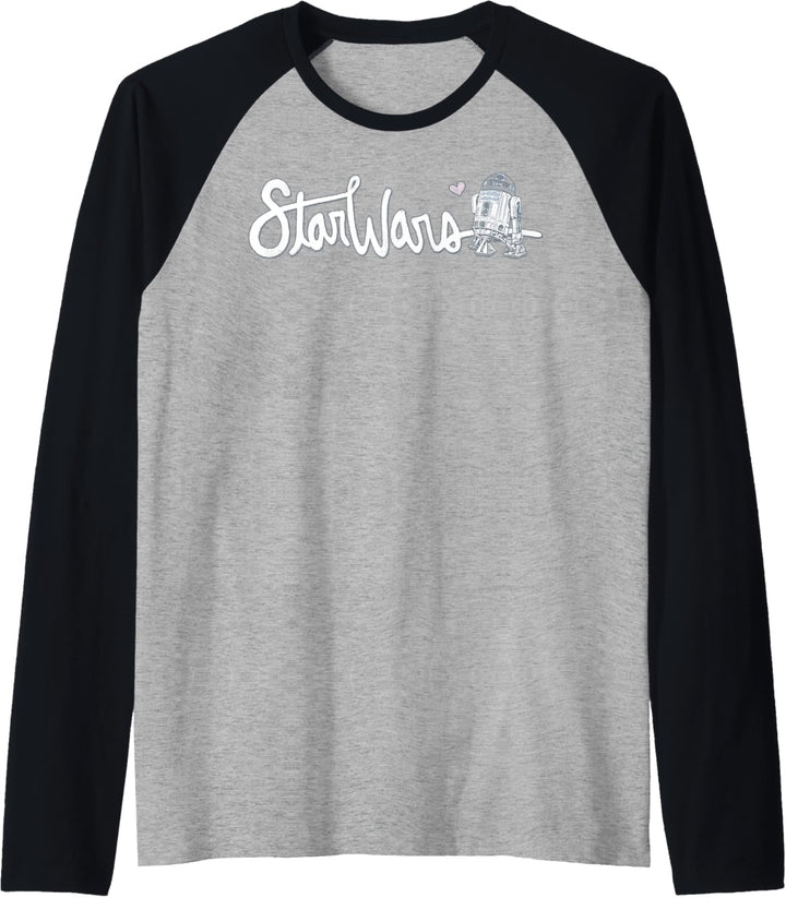 Star Wars R2-D2 Cursive Text Raglan
