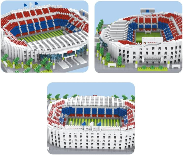 Atomic Building Barcelona Football Club Camp NOU Stadion. Modell zum Zusammenbau mit Nanoblöcken. Me