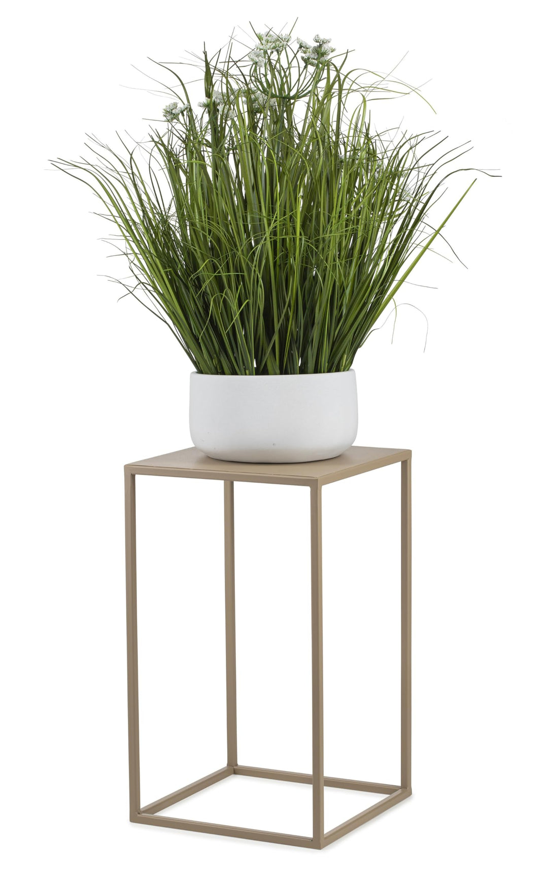 HowHomely Blumenständer Metall Beige 40 cm Hoch - Solider und Robuster Blumenhocker Metall - Pflanze