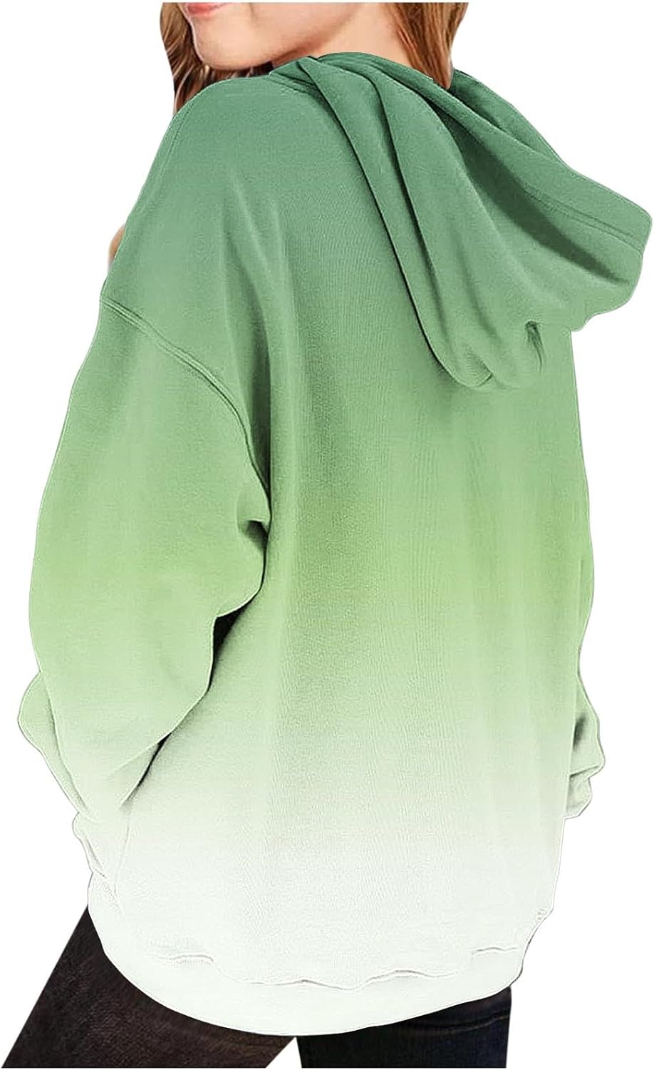 Hoodie Mädchen Oversize Kapuzenpullover Farbverlauf Mode Sweatshirt Casual Pullover mit Kapuze Tasch