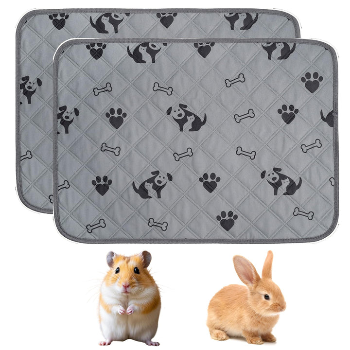 2 Stück 120x60cm Waschbare PIPI Pads für Kaninchen: Wiederverwendbare PIPI Matten mit Rutschfester f