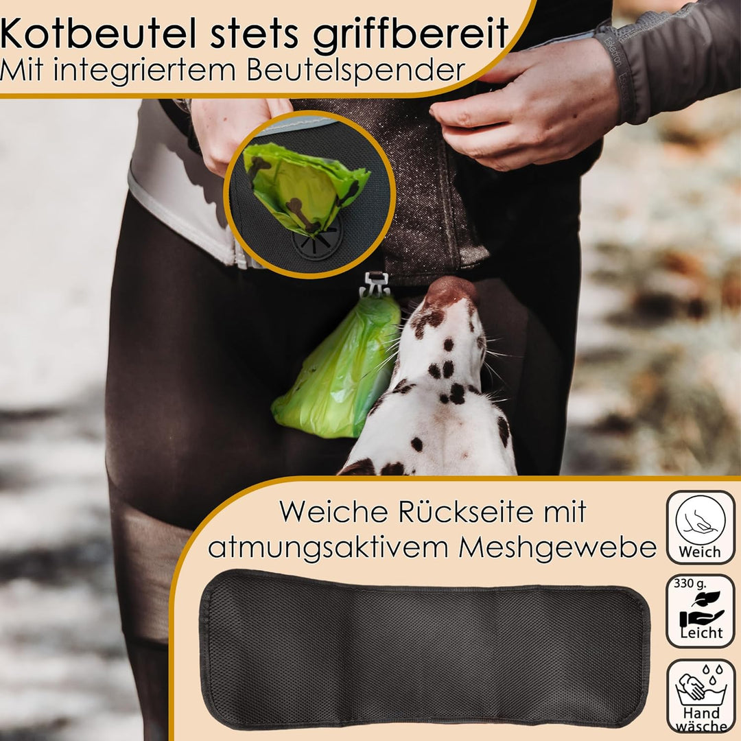Hundefreund Leckerlitasche für Hunde XXL - Extra grosser reflektierender Leckerlibeutel mit Bauchgur