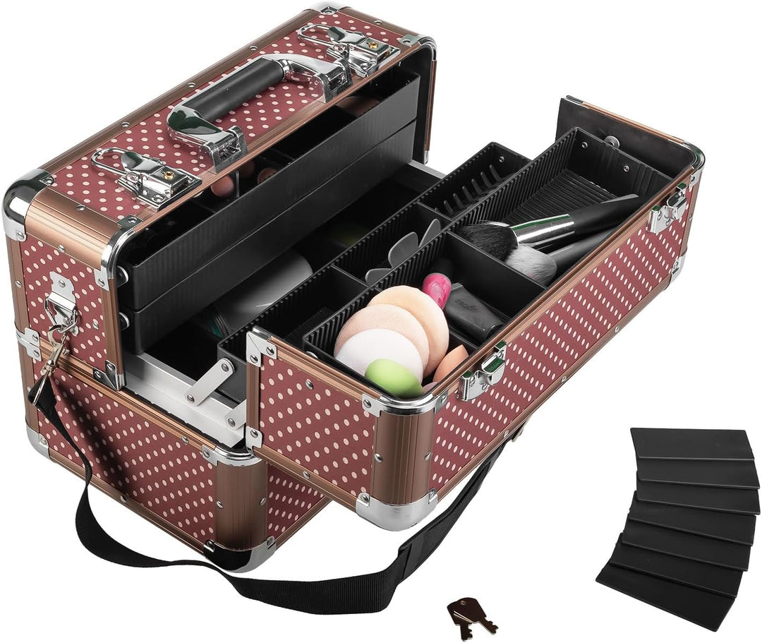 anndora Beauty Case Kosmetikkoffer - Stilvoller Schmuckkoffer, Schminkkoffer mit robustem Aluminiumr