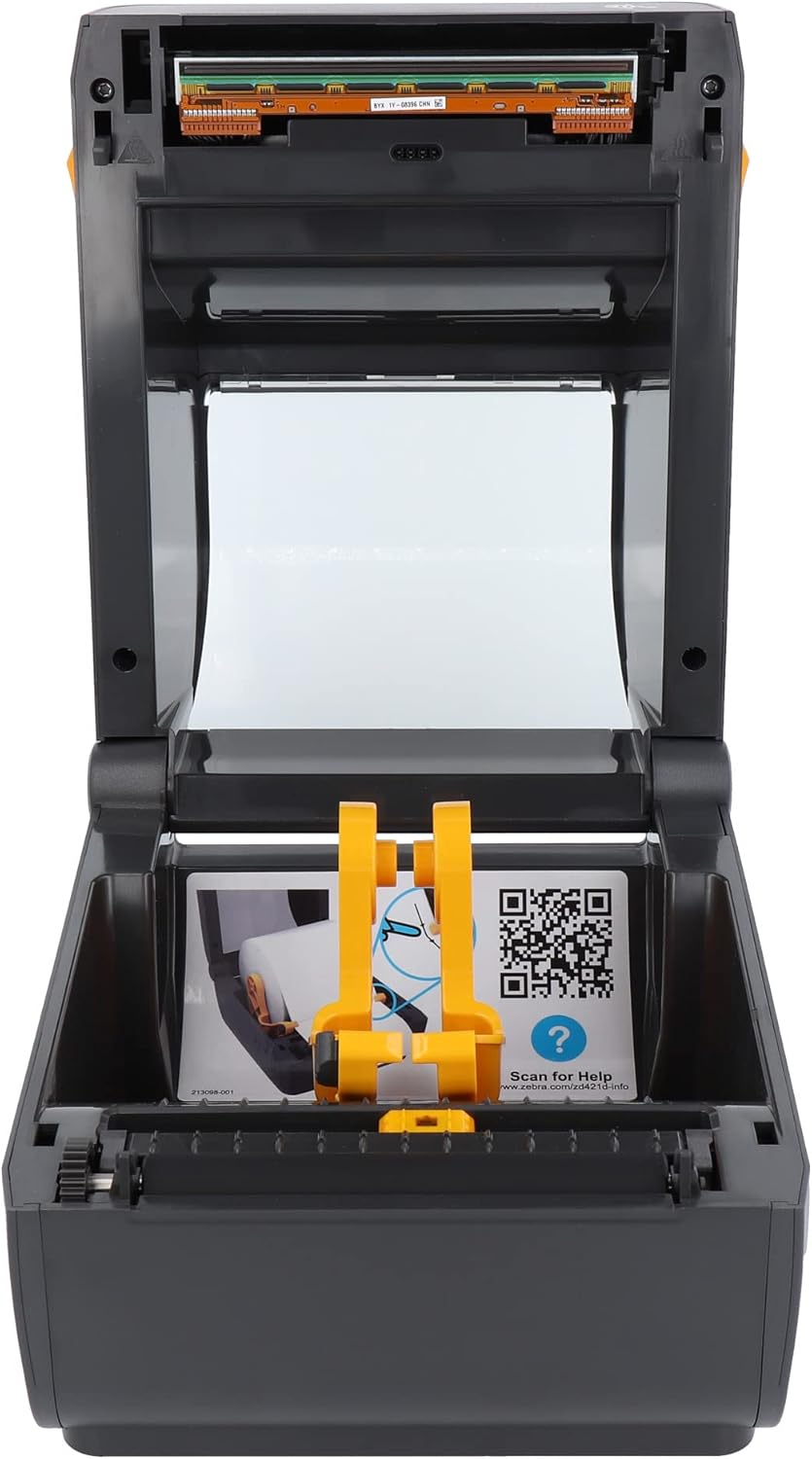 Zebra ZD421d Drucker mit Abreisskante - 203 DPI - Thermodirekt - 104 mm max. Druckbreite, BTLE, USB,