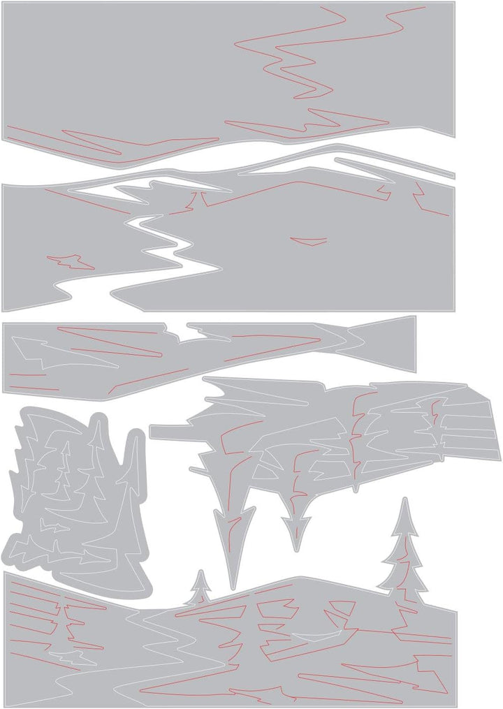 Sizzix 664971 Thinlits Stanzschablonen Snowscape Colorize von Tim Holtz, 6er-Pack