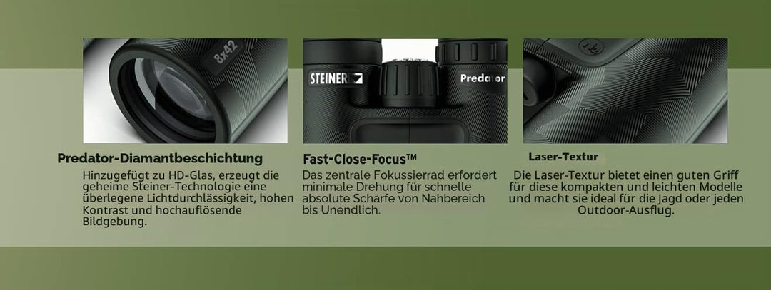 Steiner Predator Series Jagd-Fernglas, 10 x 42 10x42 neues Modell, 10x42 neues Modell